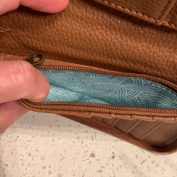 The Sak 3 In 1 Phone Wallet Brown Leather Organizer Wristlet - Picture 3 of 7